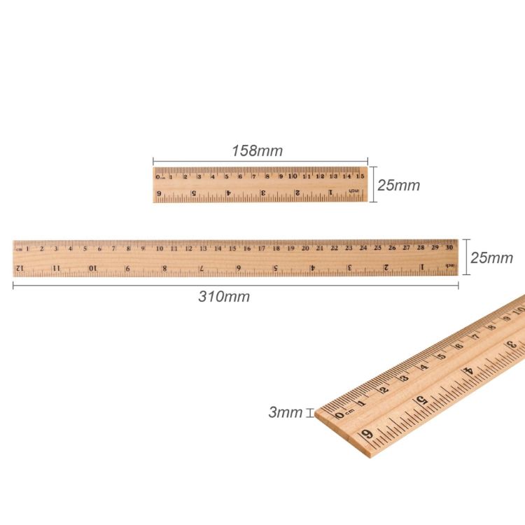 Picture of Dual Scale Wooden Ruler