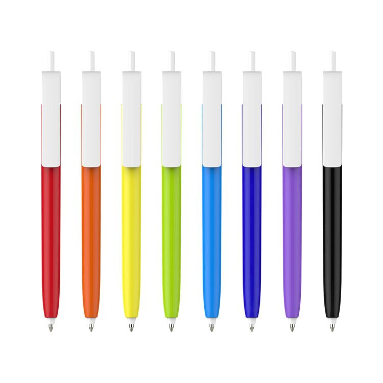 Picture of Push Button Pen - Colour Barrel with Creamy White Cap