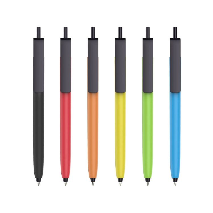 Picture of Push Button Pen - Colour Barrel with Black Cap