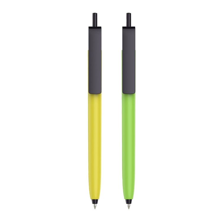 Picture of Push Button Pen - Colour Barrel with Black Cap