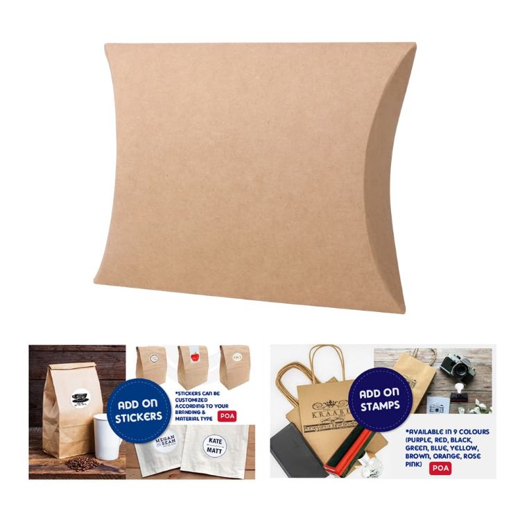 Picture of Large Brown Kraft Pillow Box(170 x 140 x 37mm)