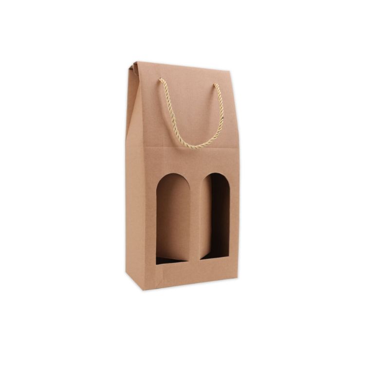 Picture of Double Bottle Wine Box with Rope Handle