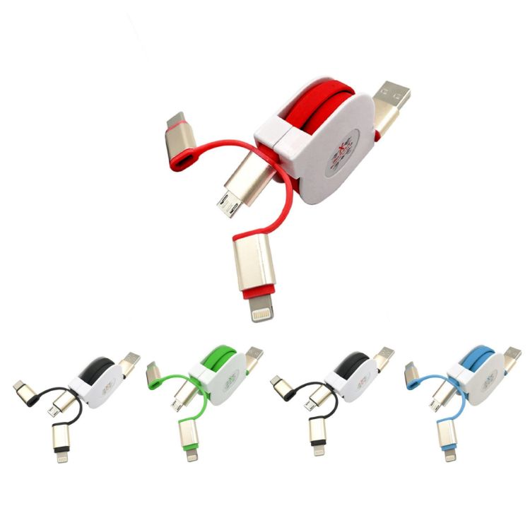 Picture of 3-In-1 Metal Retractable Charging Cable