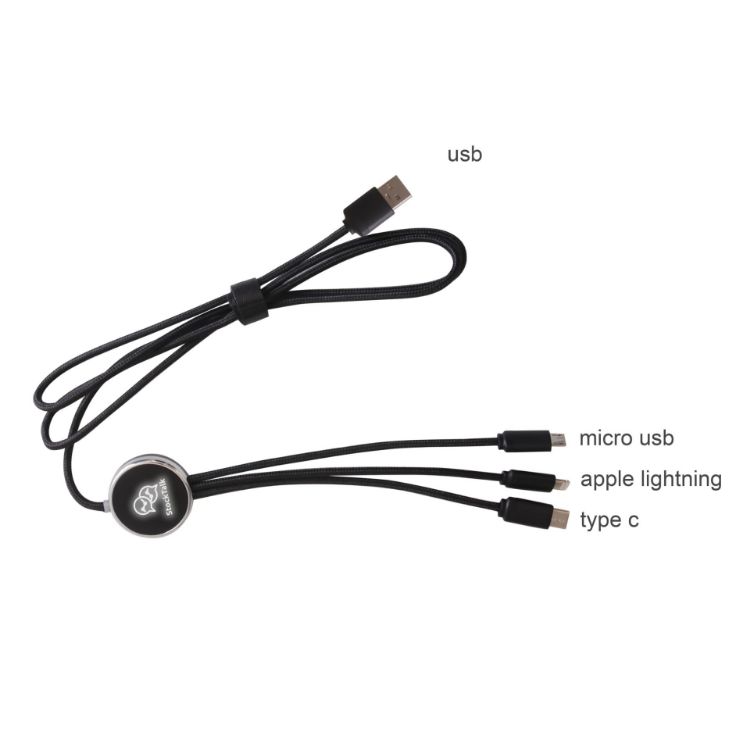 Picture of 3-In-1 Light Up 1.2m Long Charging Cable