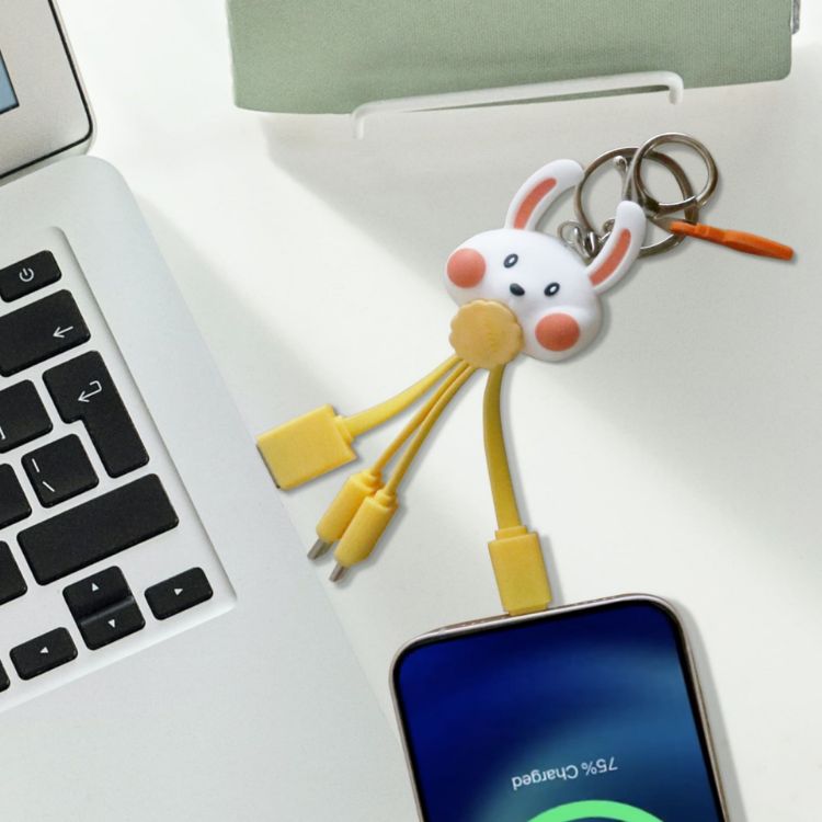 Picture of Custom Shape PVC Charging Cable with Keyring