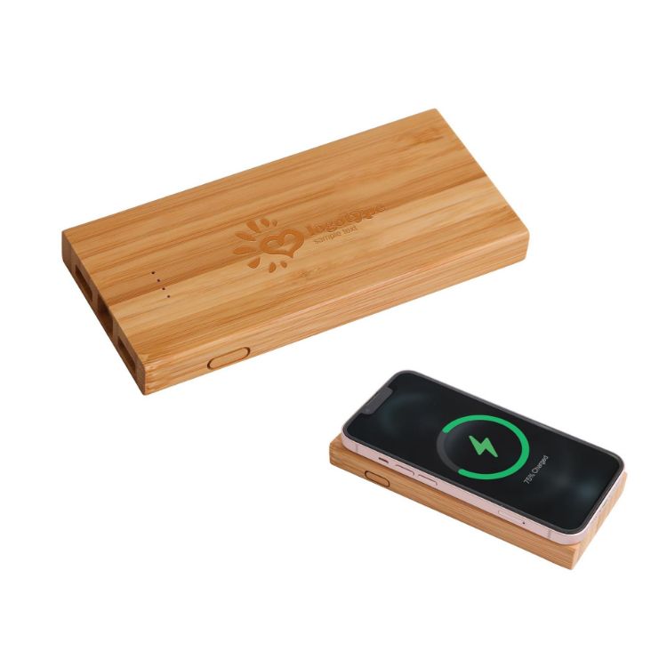 Picture of 10000mAh Bamboo Wireless Power Bank