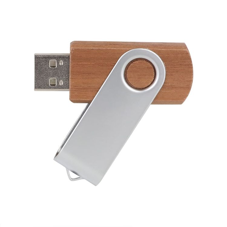 Picture of Metal Swivel Wooden Flash Drive