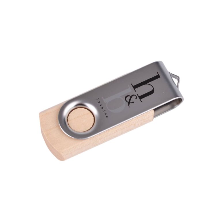 Picture of Metal Swivel Wooden Flash Drive