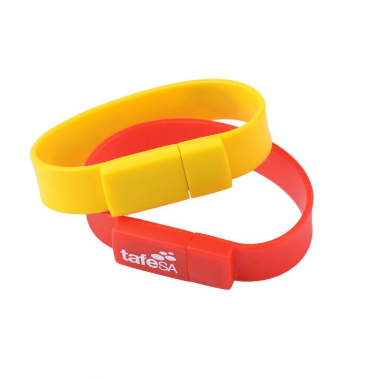 Picture of Rectangular Silicone Wristband Flash Drive