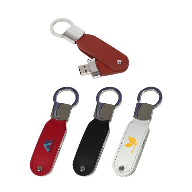 Picture of Leather Swivel Flash Drive