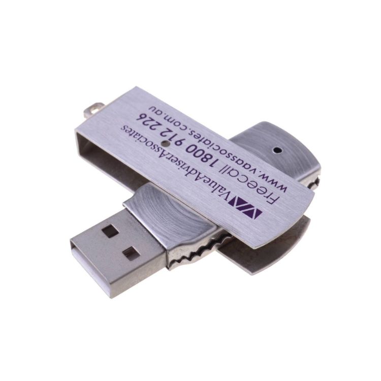 Picture of Metal Rectangular Swivel Flash Drive