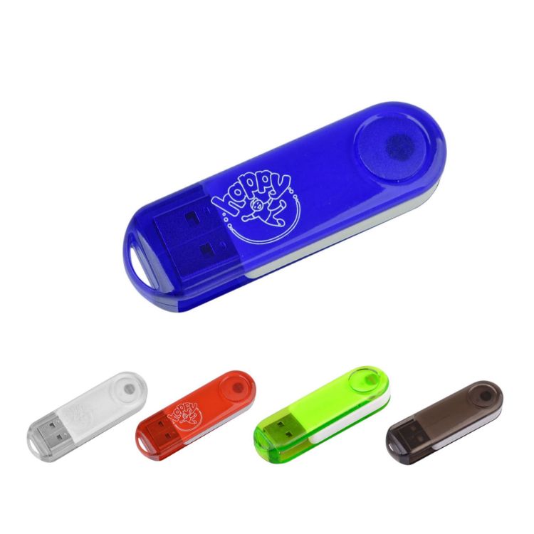 Picture of Transparent Swivel Flash Drive