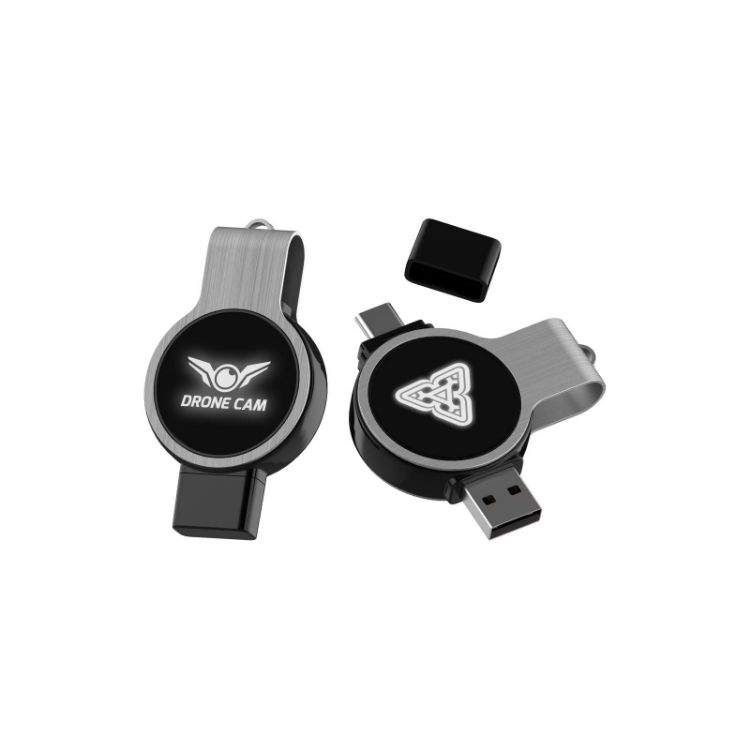 Picture of Double Ended Swivel Lighting Logo Flash Drive