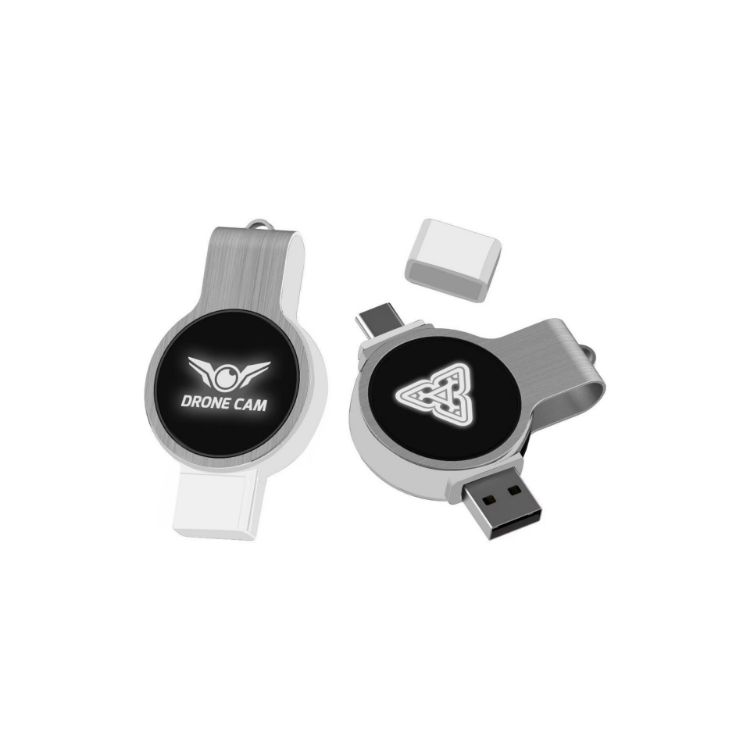 Picture of Double Ended Swivel Lighting Logo Flash Drive