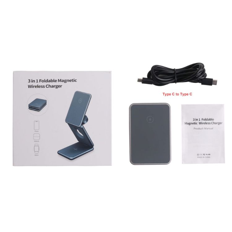 Picture of Premium 3 in 1 Foldable Wireless Charger Stand