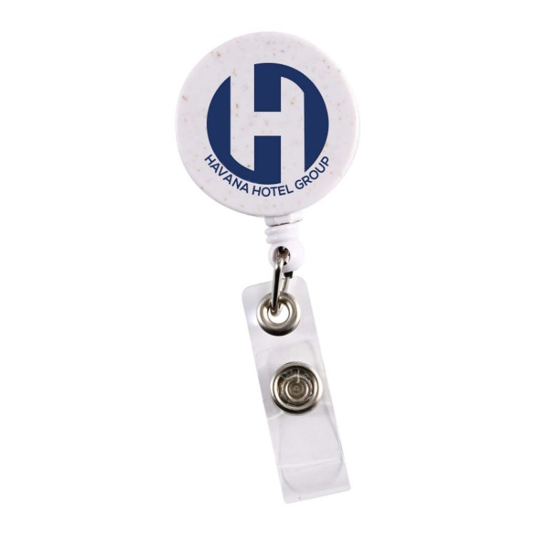 Picture of Retractable Badge Holder Wheat Straw