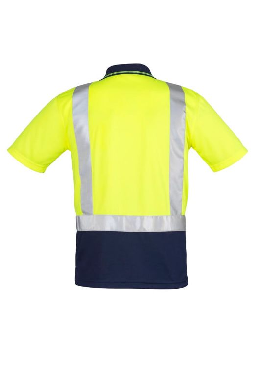 Picture of Mens Hi Vis Spliced Short Sleeve Polo - Shoulder Taped