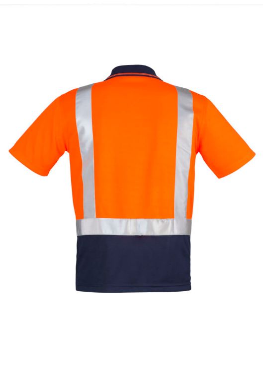 Picture of Mens Hi Vis Spliced Short Sleeve Polo - Shoulder Taped