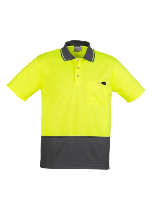 Picture of Mens Hi Vis Comfort Back Short Sleeve Polo