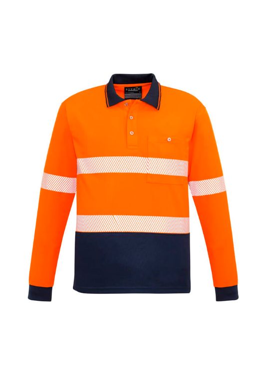 Picture of Unisex Hi Vis Segmented Tape Long Sleeve Polo