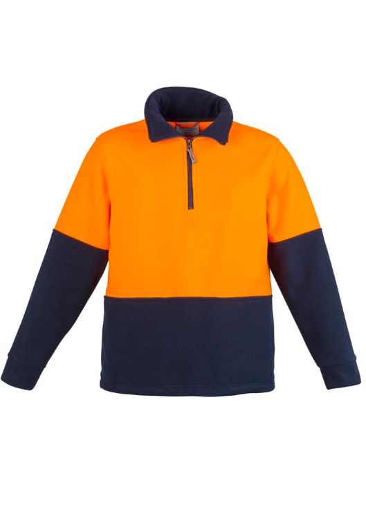 Picture of Unisex Hi Vis 1/2 Zip Polar Fleece Pullover