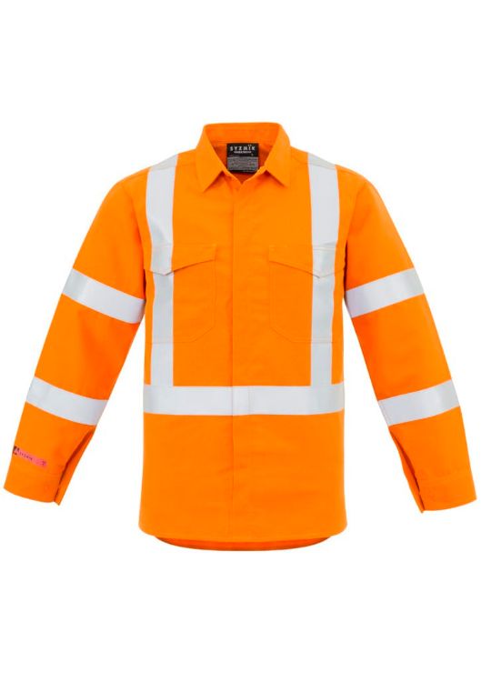 Picture of Mens Red Flame Hi Vis X Back Shirt