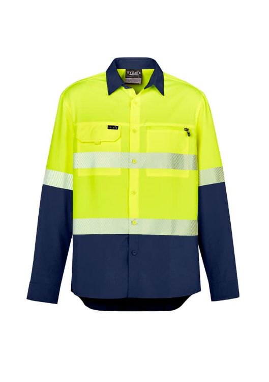 Picture of Mens Hi Vis Outdoor Segmented Tape Long Sleeve Shirt