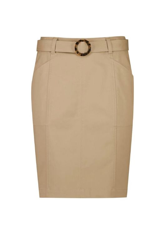 Picture of Womens Mid Waist Stretch Chino Skirt