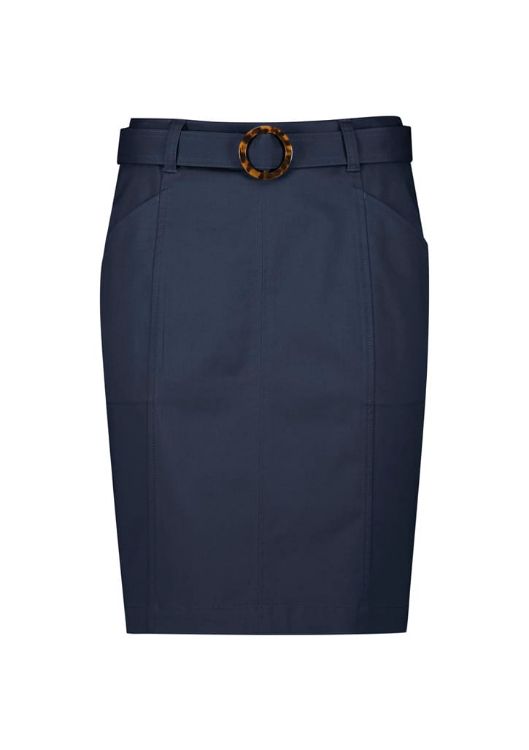 Picture of Womens Mid Waist Stretch Chino Skirt