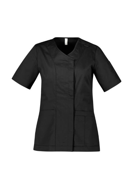 Picture of Womens Parks Zip Front Crossover Scrub Top