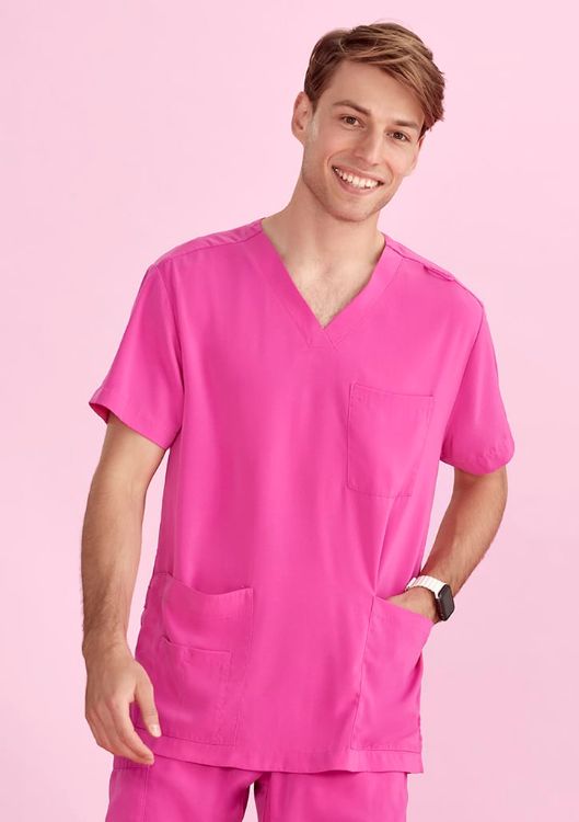 Picture of Unisex Pink V-Neck Scrub Top