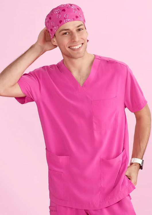 Picture of Unisex Pink Printed Scrub Cap