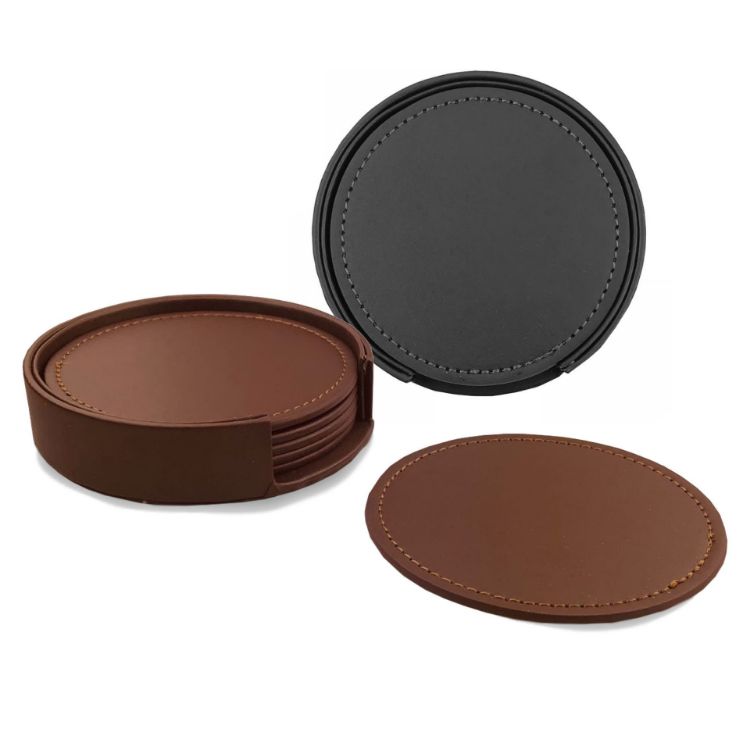 Picture of Franklin Leather Coaster Set of 6