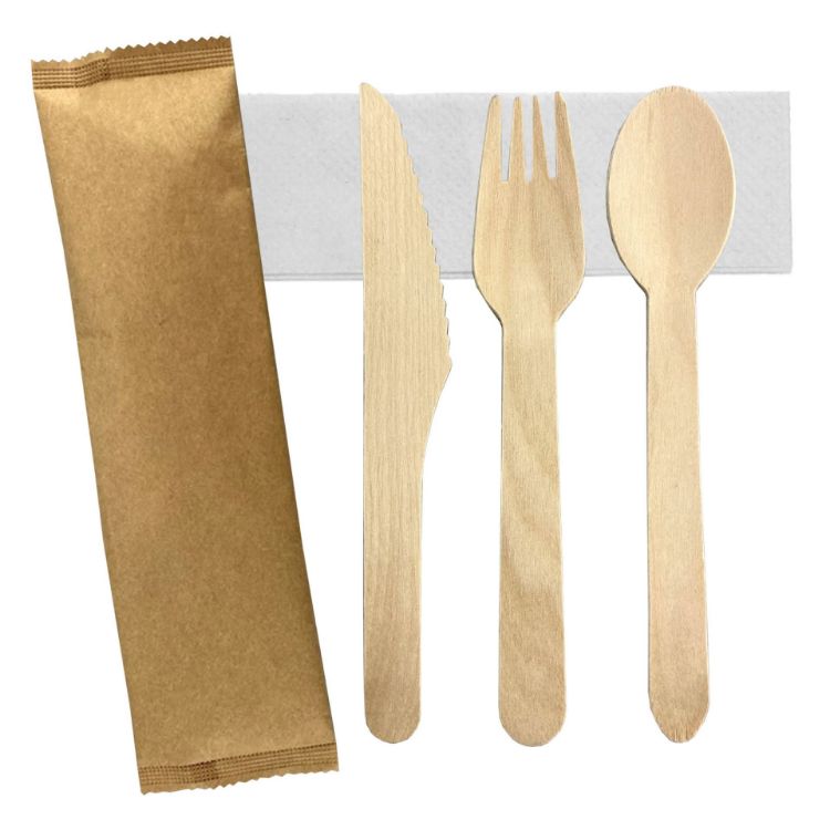 Picture of 4pcs Wooden Cutlery Set