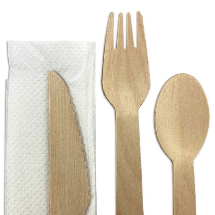 Picture of 4pcs Wooden Cutlery Set