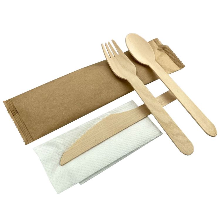 Picture of 4pcs Wooden Cutlery Set