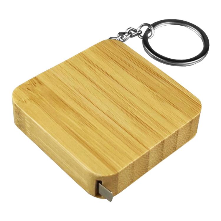 Picture of Bamboo Tape Measure Key Ring