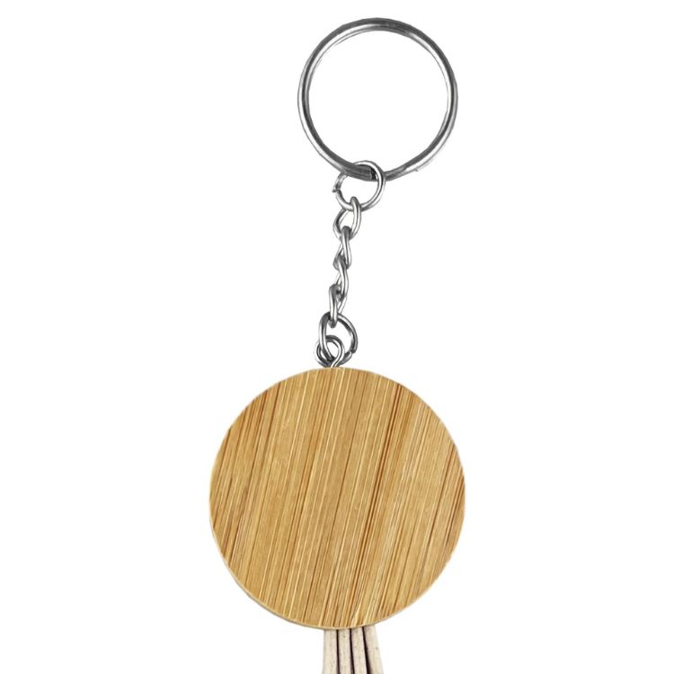 Picture of Round Bamboo Charging Cable Key Ring
