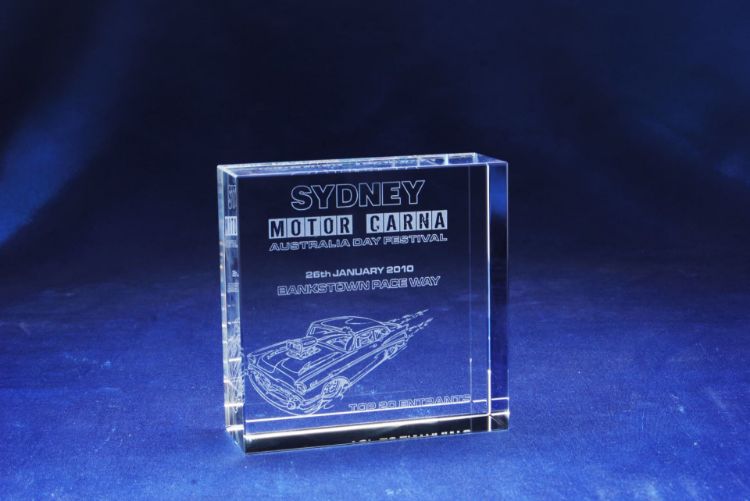 Picture of Square Space Optical Crystal Award with Etching