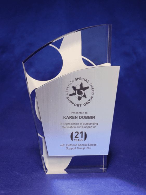 Picture of Contemporary Acrylic Trophy with Metalex Facia and Laser Engraving