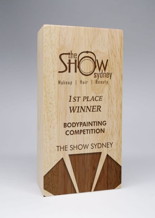 Picture of Column Wood Award  - Add Engraving Costs