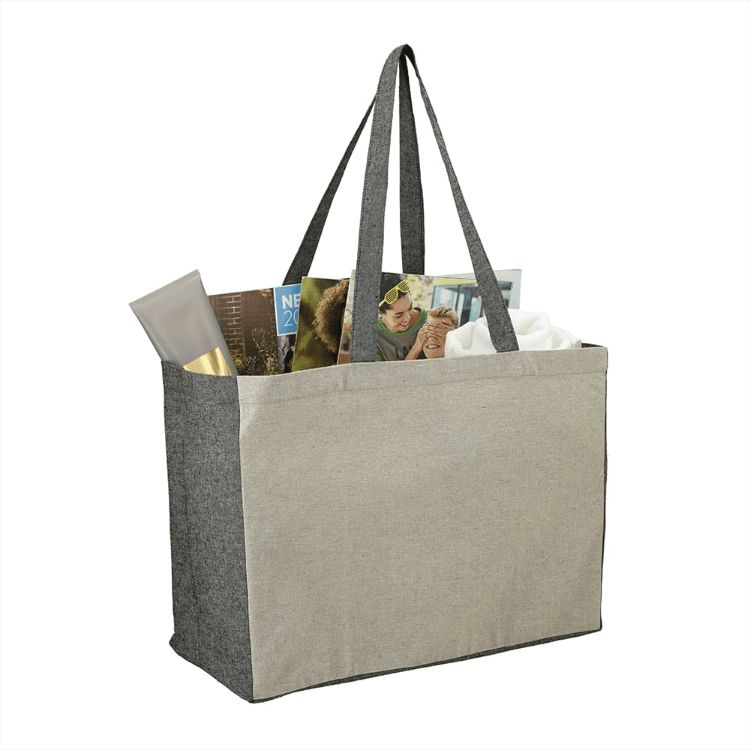 Picture of Recycled Cotton Contrast Side Shopper Tote 18L