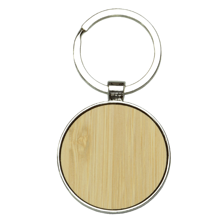 Picture of Circlular Recycled Zinc Alloy Keyring with Bamboo