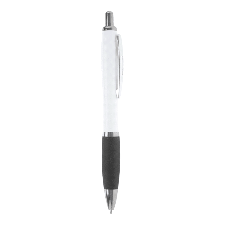 Picture of Nash Ballpoint Pen with White Barrel and Coloured Grip