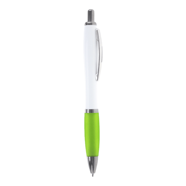 Picture of Nash Ballpoint Pen with White Barrel and Coloured Grip