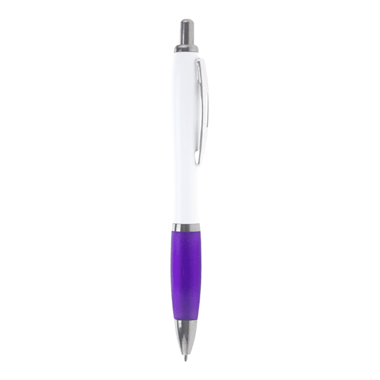 Picture of Nash Ballpoint Pen with White Barrel and Coloured Grip