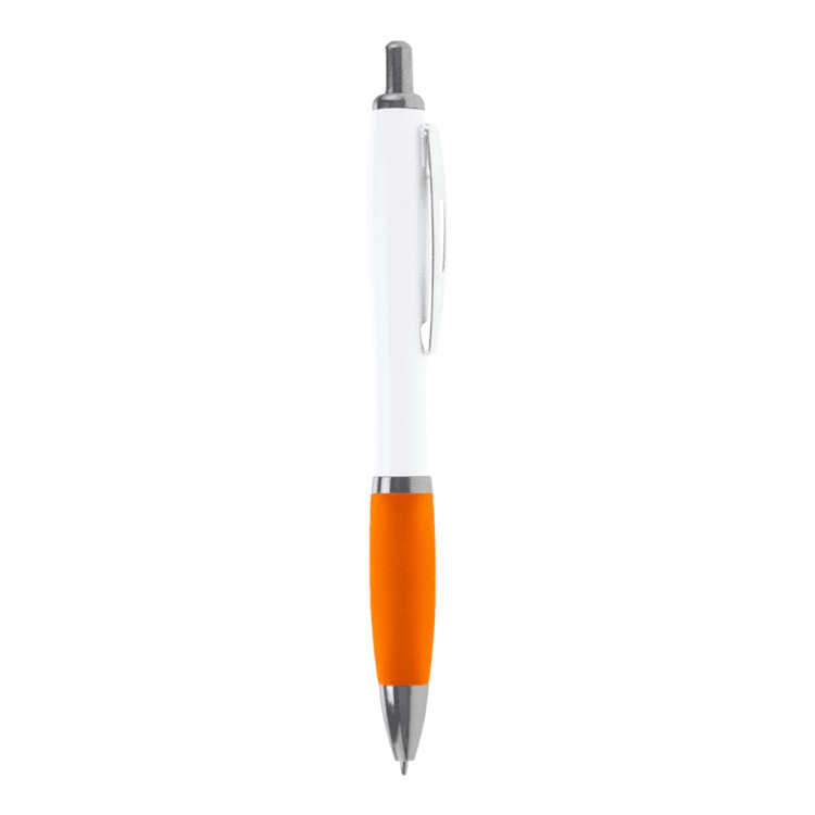 Picture of Nash Ballpoint Pen with White Barrel and Coloured Grip