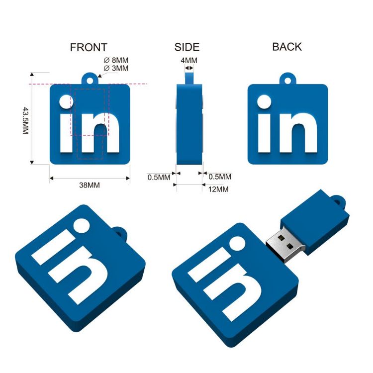 Picture of 2D Custom USB Flash Drive - Factory Direct Indent Pricing