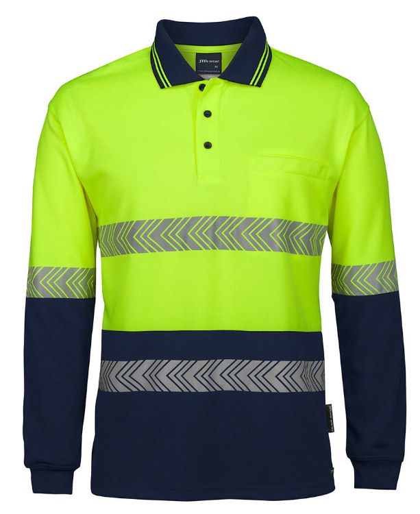 Picture of JB's Hi Vis L/S Segmented Tape Polo