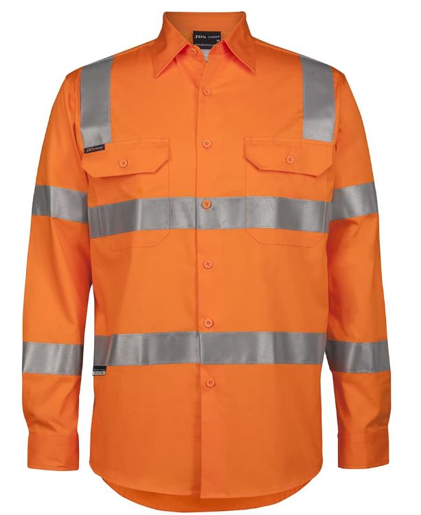 Picture of JB's Hi Vis (D+N) L/S 150g AUST. Rail Work Shirt